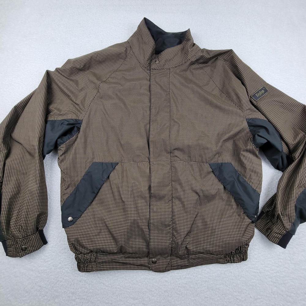 DryJoys FootJoy Jacket Mens XL Golf Windbreaker Rain Coat Houndstooth